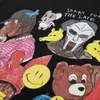 Män hip hop streetwear t-shirt målning björn brev hjärta print tshirt 2021 höst hajuku bomull avslappnad långärmad t-shirt h1218