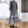 Moda Primavera Estate Casual Gentle Plaid Long Dress Women's Midumn French Shirt Collar Sleeve Abiti Donna 210520