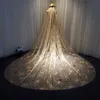 سباركلي بلينغ الزفاف الحجاب الزفاف الأبيض العاج الشمبانيا الذهب كاتدرائية طويلة الألعاب النارية مطرزة الحجاب مع مشط 3x3.5 متر X0726