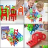 Dolls & Gifts18Pcs Plastic Balance Toy Stacking Chairs Desk Play Parent Child Interactive Party Game Toys Doll Aessories Drop Delivery 2021