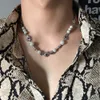 2021 Tidvatten Märke Original Halsband Färg Diamant Solblomma Leende Ansiktsdesign Reflekterande Pärl Lätt Luxury Clavicle Chain