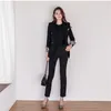 Bureau Travail Pantalon Costumes Femmes Costume Business Lady Uniforme Femme 2 pièces Ensemble Blazer Pantalon Veste Automne Hiver 210520