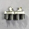 Paire de tuyaux d'échappement Double en carbone mat, sortie 89mm, pour embouts arrière de voiture A6L A7 C8