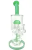 Vintage 9.5inch 8arm Perc Glass BONG Hookah Smoking Pipes Oil Burner with bowl or Banger can put customer LOGO