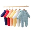 Rompers winter newborn baby thickening down cotton warm romper Christmas jumpsuit clothes onesies jumpsuits kids designer clothing 4644 Q2