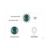 JewelryPalace Kate Middleton Simulato verde smeraldo Orecchini a bottone in argento sterling 925 Principessa Diana Gemstone Crown Orecchino 211009