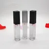 2021 LED Empty Lip Gloss Tubes Square Clear Lipgloss Refillable Bottles Container Plastic Lipgloss Makeup Packaging with Mirror and Light