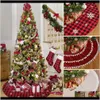 Festivo Festa Suprimentos Garden Drop Gotas 48 polegadas Saia Decorações Merry para Home Natal árvore Ornament Xmas Navidad presentes ano 2021 2