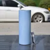 Sublimatie Skinny Tumbler Blanks 20oz Kleur Verandering door zonlicht Fles Kleurrijke Cups Dubbele Muur Roestvrijstalen Container in Bulk Groothandel met Dekselstro