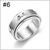 Star moon titanium steel rotating ring wholesale European and American fashion stainless metal rings