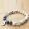 MG1335 Женская класса Lapis Lazuli Mala Bracete Натуральные кристаллы Howlite Кристаллы заживление энергии Браслет из медитации бисер Ювелирные изделия