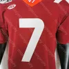 NCAA College Virginia Tech Hokies voetbaljersey Michael Vick Red 150 Patch-maat S-3XL All-gestikte borduurwerk
