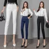 Arbetskläder Hight kvalitet Elastisk Slim Office Lady Candy-Colored Pants Kvinnor Hög midja Bomull Casual Trousers Fashion Formal Pants X0629