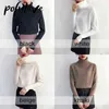 Damenpullover Rollkragenpullover Trendpullover Modeoberteil Herbst und Winter Koreanischer Pullover Damenpullover Strickwaren 211215