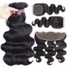 28 30 pacotes retos de cabelo virgem humana com fecho de renda frontal frontal tecer brasileira corpo natural água onda profunda jerry afro kinky encaracolado molhado e ondulado 10a grau