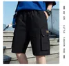 Mens short casual streetwear strainght cordão sólido homme com grandes bolsos moda marca homens roupas