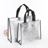 Shopping Bags Foldable Fashion Tote Laser Fabric Nonwoven No Zipper Bag Home Reusable Handbags RRB12212