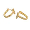 Hoop & Huggie KOFSAC Fashion Letter T Earrings For Women Jewelry Mini Geometric Zircon Earring Lady Personality Valentine's Day Gift