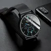 Montres-bracelets Montre à quartz Mode d'affaires pour hommes Trois yeux Minuterie à six aiguilles Calendrier Lumineux