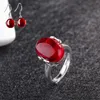 Anello solitario da donna in giada rossa naturale Anello regolabile retrò in lapislazzuli blu con pietra preziosa agata verde con impostazione di alta qualità