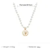 Colliers pendentif mignon petit collier de marguerite blanche pour les femmes chaîne de clavicule de fleur douce imiter les colliers de perles bijoux de cadeau d'anniversaire
