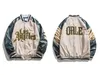 Корейская версия мужская куртка бейсбольная костюма буквы печати хип-хоп свободное зимнее пальто с мужской и женщин универсальный размер M-2XL