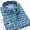 SHAN BAO classic brand spring fashion high-quality plaid shirt business casual elegant men's loose long-sleeved shirt 3XL-10XL G0105