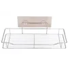 Panier organisateur de douche en acier inoxydable étagère de salle de bain panier de douche étagère de rangement murale avec ventouse 210724