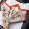 Pure 100 Silk Scarf For Women Luxury Handkerchief Hair Scarfs Ladies 53cm Square Headband Bag Scarves Female Bandana Head7689873
