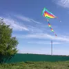 Kite Tillbehör 100 * 160 cm Färgrik regnbåge Lång svans Nylon Utomhus drakar Flyga leksaker för barn Barn utan kontrollstång och linje