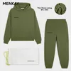 MENKAY Baumwolle Kapuzenpullover Hoodies Trainingshosen Jogger Trainingsanzüge Zweiteilige Sets Jogginghose Sweatsuits Herbst Winter 210930