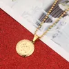 Gold Plated Round Shape Mohammed Allah Name Pendant Necklaces Islam Jewelry Arab Muslim Jewelry