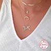 Aide 925 colliers ras du cou en argent Sterling femme clavicule chaîne collier plat pour les femmes bijoux fins accessoires mignons cadeau 2106216784397