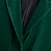 Women's Jackets Women Green Velvet Suit Coat Female Long Sleeve Outerwear Casual Lady Loose Tops C1219