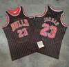 M N Vintage Chlcago Micheal #23 Swingman Mesh Brodery Logos Autentiska sydda baskettröjor