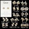 Fashion 12 Constellation Earring Classic Silver Gold Zodiac Sign Stud Earrings Jewelry with Gift Card