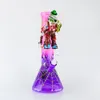 Mini Glas Bong Bägare Bas Handmålade Konstverk Hög Borosilikat Glas Olje Rigg Vattenrör Glasbubbler