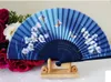 100pcs Classical Chinese Wedding Favor Flower Silk Fabric Cherry Blossom Butterfly Bridal Shower Gift Cloth Folding Hand Fan