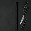 Mini-tre-sektion Multifunktionskniv Rostfritt stål Utomhus campingficka för överlevande raka knivar Pen Canister Keyring Packing Portable Tool HW522