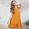 vestidos de verano frauen sommerkleid ärmellose rüschen dot elegantes 4171 50 210508