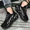 Summer New Breathable Sneakers INS Tide Shoes Men Ultra-Light Running Shoes Blade Cushioning Sport Shoes Men's Athletic TrainersF6 Black white