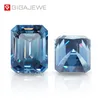 Gigajewe Mavi Renk Emerald Cut VVS1 Moissanite Diamond 1-3CT Mücevherat için Gevşek Gemstones267q