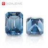 Gigajewe Blue Color Emerald Cut VVS1 Moissanite Diamond 1-3ct for Jewelry Making Road Gemstones221D