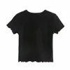 Nomikuma Primavera Estate Donna T-shirt Lettere coreane Ricamo Camicia carina Moda manica corta O-Collo Graphic Tees 6E124 210427