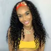 Deep Wave Headband Wigs Brazilian Human Hair Wig for Black Women No Glue Machine Made