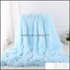 Koce Textiles Home GardenBlankets Super miękkie Długie Kudłaty Fuzzy Fur Faux Ciepłe Eleganckie Przytulne Z Puszystą Sherpa Rzut Koc Koc Sofa Gi