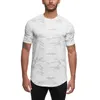 T-shirt de Sport camouflage à manches courtes pour hommes, vêtement d'été, de gymnastique, d'entraînement, de course, de Fitness, hauts