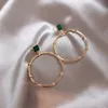 2021 Korea Design Fashion Jewelry Simple Large Round Green Texture Acrylic Earrings for women gift