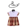 2021 New Fashion Summer Suknie Maluch Dzieci Dziewczynek Patchwork Paski Casual Casual Sukienki Księżniczka Sukienki 0-2years Dziewczyna Ubrania Q0716