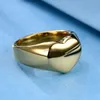 Blank Heart Chunky Ring Band Women Men Love Stainless Steel Gold Plated Signet Rings Lovers Finger Military Hip Hop Fashion Jewelry Will and Sandy